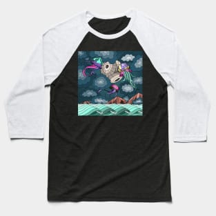 Flying trippy jellyfish Baseball T-Shirt